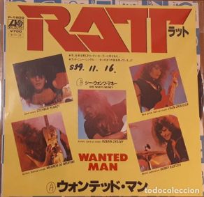Vinyl records: Promo Japon Ratt - Wanted Man, raro